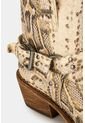 Botines Tacón Texano De Cuero Para Mujer Folia Pitón Botines Tacón Texano De Cuero Para Mujer Folia Pitón Beige 35 Vélez de Vélez