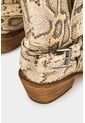 Botines Tacón Texano De Cuero Para Mujer Folia Pitón Botines Tacón Texano De Cuero Para Mujer Folia Pitón Beige 35 Vélez de Vélez