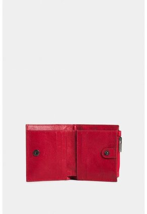 Billetera Golden De Cuero Para Mujer Detalle Grabado Billetera Golden De Cuero Para Mujer Detalle Grabado Rojo Vélez