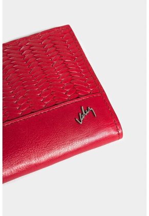 Billetera Golden De Cuero Para Mujer Detalle Grabado Billetera Golden De Cuero Para Mujer Detalle Grabado Rojo Vélez