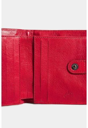 Billetera Golden De Cuero Para Mujer Detalle Grabado Billetera Golden De Cuero Para Mujer Detalle Grabado Rojo Vélez