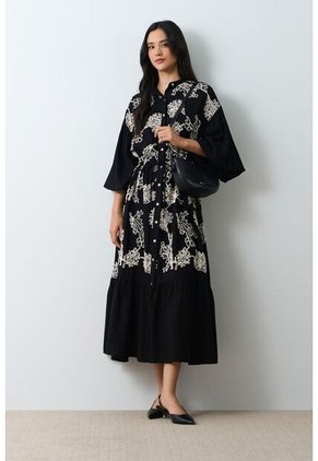 Vestido Bordado Cuello Nerú Para Mujer Efos Vestido Bordado Cuello Nerú Para Mujer Efos Negro 12 VÉLEZ