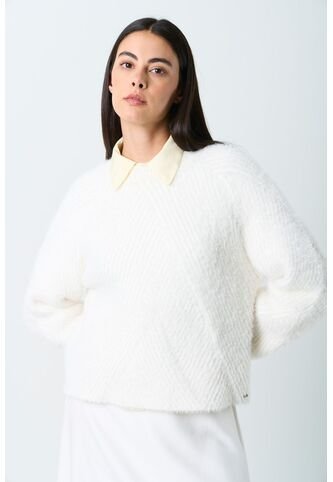 Sweater Liora Para Mujer Acanalado Asimétrico Sweater Liora Para Mujer Acanalado Asimétrico Crema S VÉLEZ Vélez