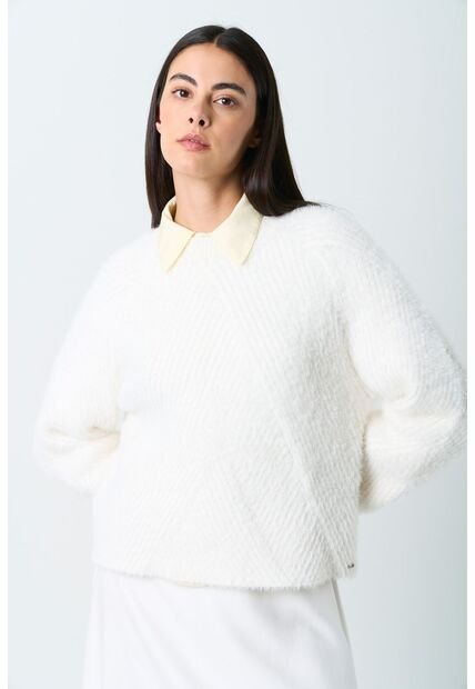 Sweater Liora Para Mujer Acanalado Asimétrico Sweater Liora Para Mujer Acanalado Asimétrico Crema M VÉLEZ