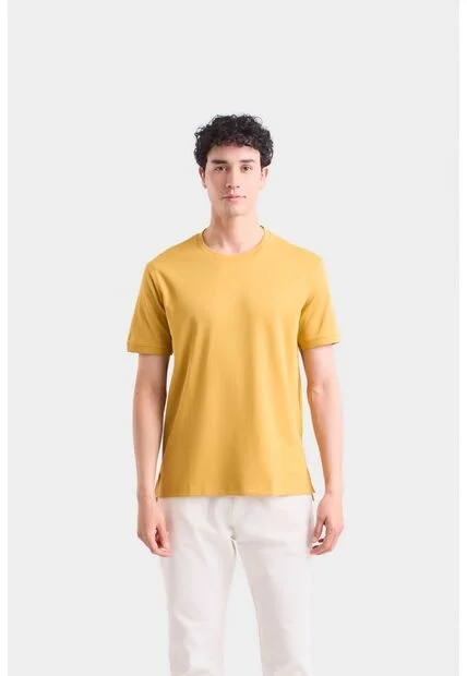 Camiseta Micropima Arizona Para Hombre Semi Ajustada Camiseta Micropima Arizona Para Hombre Semi Ajustada Mostaza S VÉLEZ