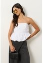 Camisa Strapless En Lino Krill Para Mujer Camisa Strapless En Lino Krill Para Mujer Blanco XL VÉLEZ de Vélez