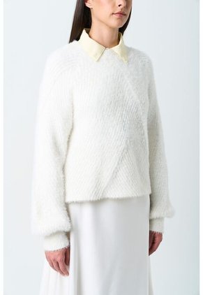 Sweater Liora Para Mujer Acanalado Asimétrico Sweater Liora Para Mujer Acanalado Asimétrico Crema M VÉLEZ