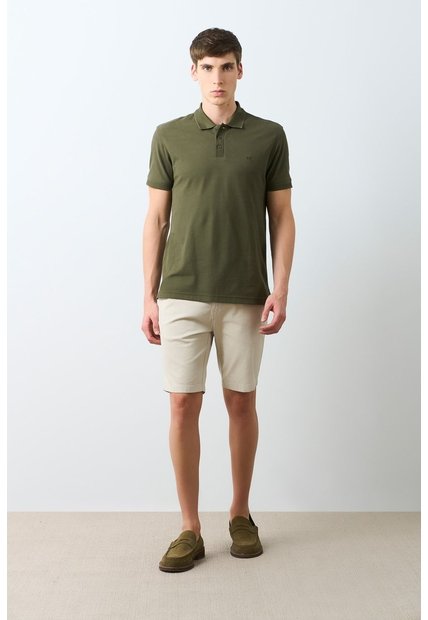 Polo Para Hombre Semi Fit Detalle Jacquard Polo Para Hombre Semi Fit Detalle Jacquard Verde Oliva XXL VÉLEZ