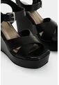 Sandalia Plataforma De Cuero Para Mujer Luzia Sandalia Plataforma De Cuero Para Mujer Luzia Negro 36 VÉLEZ de Vélez