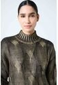 Sweater Rock En Tejido Rectilíneo Para Mujer Efecto Metalizado Sweater Rock En Tejido Rectilíneo Para Mujer Efecto Metalizado Oro Dorado L VÉLEZ de Vélez