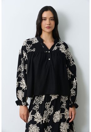 Camisa Manga Larga Para Mujer Bruma Camisa Manga Larga Para Mujer Bruma Negro S VÉLEZ