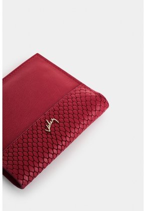 Billetera De Cuero Grabado Para Mujer Golden Billetera De Cuero Grabado Para Mujer Golden Rojo VÉLEZ