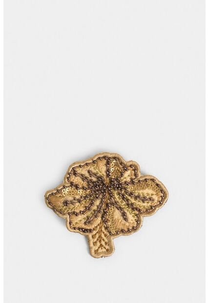 Pin Flor Bordado Para Mujer Sobre Textil Pin Flor Bordado Para Mujer Sobre Textil Dorado VÉLEZ