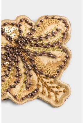 Pin Flor Bordado Para Mujer Sobre Textil Pin Flor Bordado Para Mujer Sobre Textil Dorado VÉLEZ