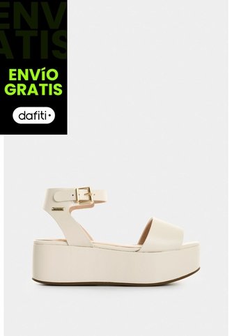 Sandalia Plataforma De Cuero Para Mujer Soren Sandalia Plataforma De Cuero Para Mujer Soren Beige 34 VÉLEZ Vélez