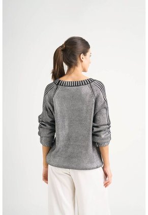 Sweater Star En Tejido Rectilíneo Para Mujer Efecto Metalizado Sweater Star En Tejido Rectilíneo Para Mujer Efecto Metalizado Negro XS VÉLEZ