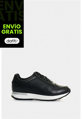 Tenis De Cuero Con Detalle Grabado Para Mujer Tropical 2 Tenis De Cuero Con Detalle Grabado Para Mujer Tropical 2 Negro 36 VÉLEZ Vélez
