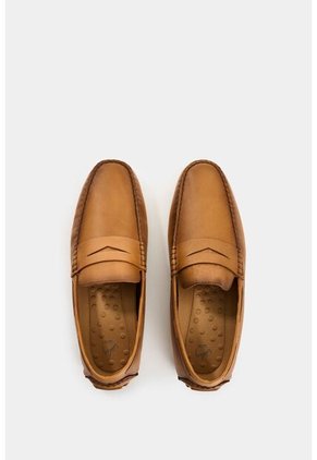 Mocasines Oporto De Cuero Para Hombre Efecto Tamponado Mocasines Oporto De Cuero Para Hombre Efecto Tamponado Miel 41 VÉLEZ
