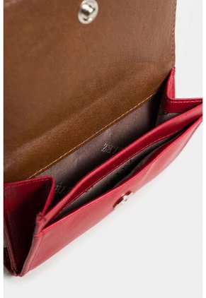 Billetera Pequeña De Cuero Para Mujer Monedero Broche Billetera Pequeña De Cuero Para Mujer Monedero Broche Rojo VÉLEZ