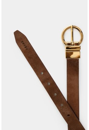 Cinturón Doble Faz Zenón De Cuero Para Mujer Hebilla Circular Cinturón Doble Faz Zenón De Cuero Para Mujer Hebilla Circular Bronce M VÉLEZ