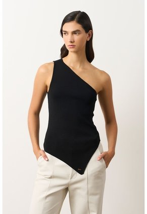 Top Tejido Asimetrico Para Mujer Quimera Top Tejido Asimetrico Para Mujer Quimera Negro XL VÉLEZ