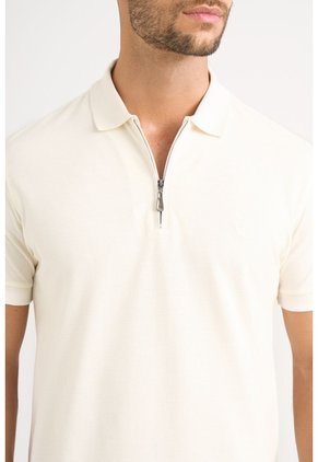 Polo Casual Algodón Para Hombre Cremallera Polo Casual Algodón Para Hombre Cremallera Crema XL VÉLEZ