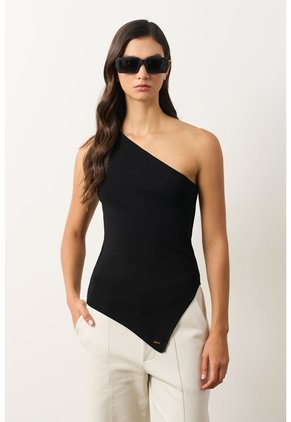 Top Tejido Asimetrico Para Mujer Quimera Top Tejido Asimetrico Para Mujer Quimera Negro XL VÉLEZ