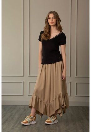 Camiseta Millare Para Mujer Manga Corta Negro Camiseta Millare Para Mujer Manga Corta Negro XL VÉLEZ