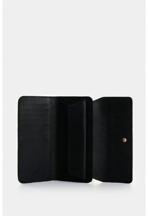 Porta Chequera Extravaganza De Cuero Para Mujer Grabado Porta Chequera Extravaganza De Cuero Para Mujer Grabado Negro VÉLEZ