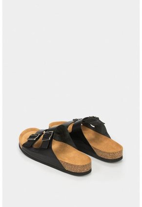 Sandalia Plana De Cuero Vintage Sandalia Plana De Cuero Vintage Negro 43 VÉLEZ