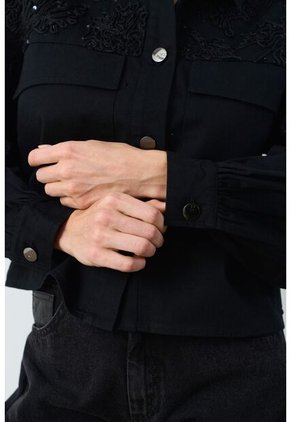Chaqueta Cropped Holgada Para Mujer Tritón Chaqueta Cropped Holgada Para Mujer Tritón Negro M VÉLEZ