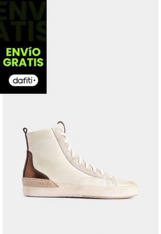Tenis Bota De Cuero Para Mujer Detalle Folia Tenis Bota De Cuero Para Mujer Detalle Folia Blanco 39 VÉLEZ Vélez