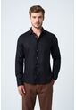 Camisa Manga Larga En Lino Para Hombre Silueta Semi Ajustada Camisa Manga Larga En Lino Para Hombre Silueta Semi Ajustada Negro L VÉLEZ de Vélez