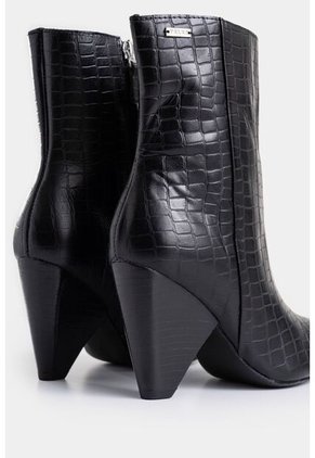 Botines Luna De Cuero Croco Para Mujer Silueta Punta Botines Luna De Cuero Croco Para Mujer Silueta Punta Negro 39 Vélez
