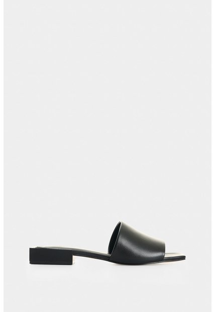 Sandalia Plana En Cuero Para Mujer Caliza Sandalia Plana En Cuero Para Mujer Caliza Negro 38 VÉLEZ