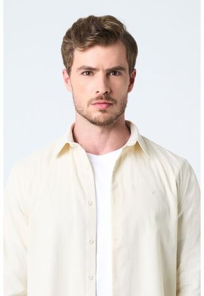 Camisa Manga Larga Bosa Para Hombre Semi Fitted Camisa Manga Larga Bosa Para Hombre Semi Fitted Crema XXL VÉLEZ