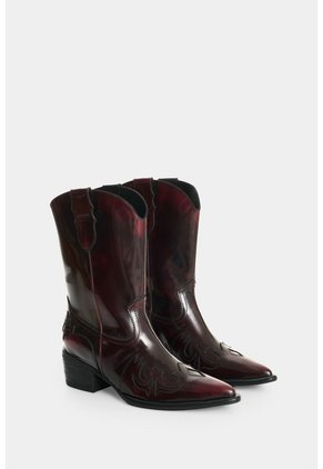 Bota Texana En Cuero Para Mujer Dino Bota Texana En Cuero Para Mujer Dino Vinotinto 34 VÉLEZ