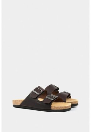 Sandalia Plana De Cuero Vintage Sandalia Plana De Cuero Vintage Cafe 40 VÉLEZ