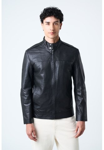 Chaqueta Bosa De Cuero Para Hombre Fit Semi Holgado Chaqueta Bosa De Cuero Para Hombre Fit Semi Holgado Negro S VÉLEZ Vélez