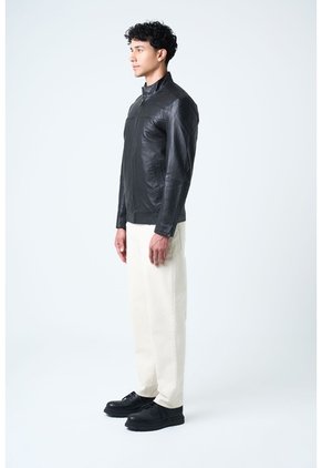 Chaqueta Bosa De Cuero Para Hombre Fit Semi Holgado Chaqueta Bosa De Cuero Para Hombre Fit Semi Holgado Negro S VÉLEZ