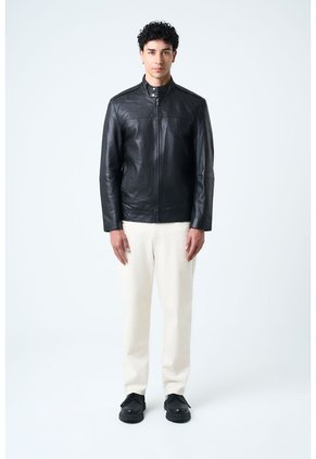 Chaqueta Bosa De Cuero Para Hombre Fit Semi Holgado Chaqueta Bosa De Cuero Para Hombre Fit Semi Holgado Negro S VÉLEZ