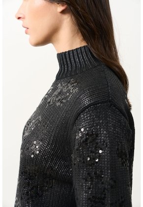 Sweater Tejido De Cuello Alto Para Mujer Nacarina Sweater Tejido De Cuello Alto Para Mujer Nacarina Negro XS VÉLEZ