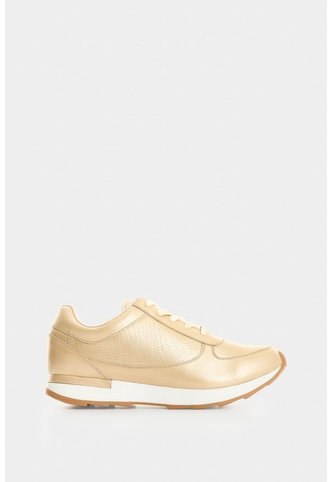 Tenis De Cuero Con Detalle Grabado Para Mujer Tropical 2 Tenis De Cuero Con Detalle Grabado Para Mujer Tropical 2 Dorado 40 VÉLEZ Vélez