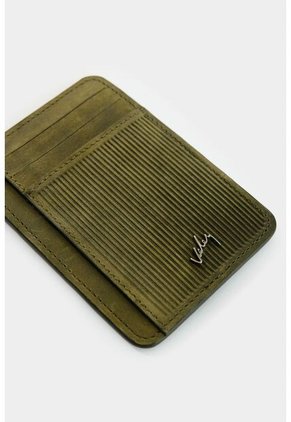 Porta Tarjetas Vértice De Cuero Para Hombre Detalle Rayas Porta Tarjetas Vértice De Cuero Para Hombre Detalle Rayas Verde Oliva VÉLEZ