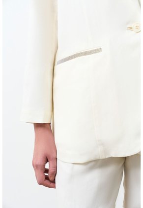 Blazer En Tejido Plano Para Mujer Tika Blazer En Tejido Plano Para Mujer Tika Crema S VÉLEZ