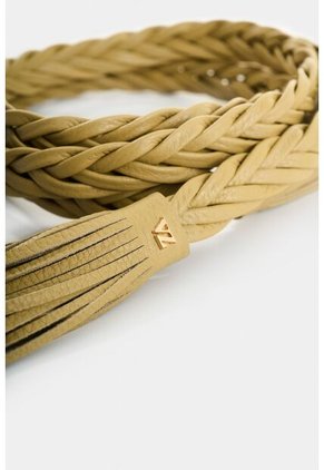 Cinturón Trenzado Kiwa Unifaz En Cuero Para Mujer Cinturón Trenzado Kiwa Unifaz En Cuero Para Mujer Verde Oliva S VÉLEZ