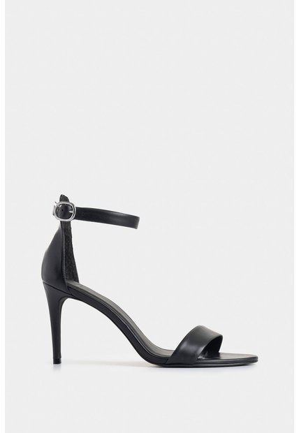 Sandalia Tacón Clavel De Cuero Para Mujer Amarre Al Tobillo Sandalia Tacón Clavel De Cuero Para Mujer Amarre Al Tobillo Negro 40 VÉLEZ