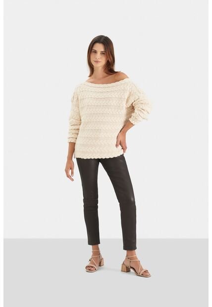 Sweater Gobi Tejido Trenzado Para Mujer Silueta Semiholgada Sweater Gobi Tejido Trenzado Para Mujer Silueta Semiholgada Tabaco XL Vélez