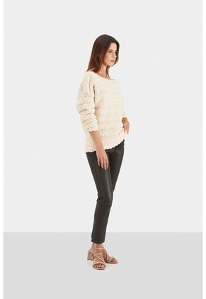 Sweater Gobi Tejido Trenzado Para Mujer Silueta Semiholgada Sweater Gobi Tejido Trenzado Para Mujer Silueta Semiholgada Tabaco XL Vélez