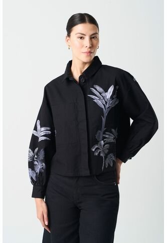 Chaqueta Dune Para Mujer Detalle Bordado Chaqueta Dune Para Mujer Detalle Bordado Negro M VÉLEZ Vélez